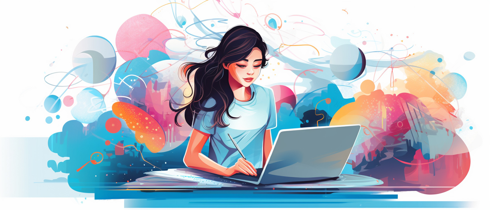 student writing