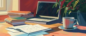documents with footnotes on a desk