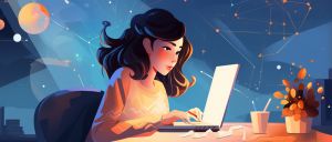 person writing an email