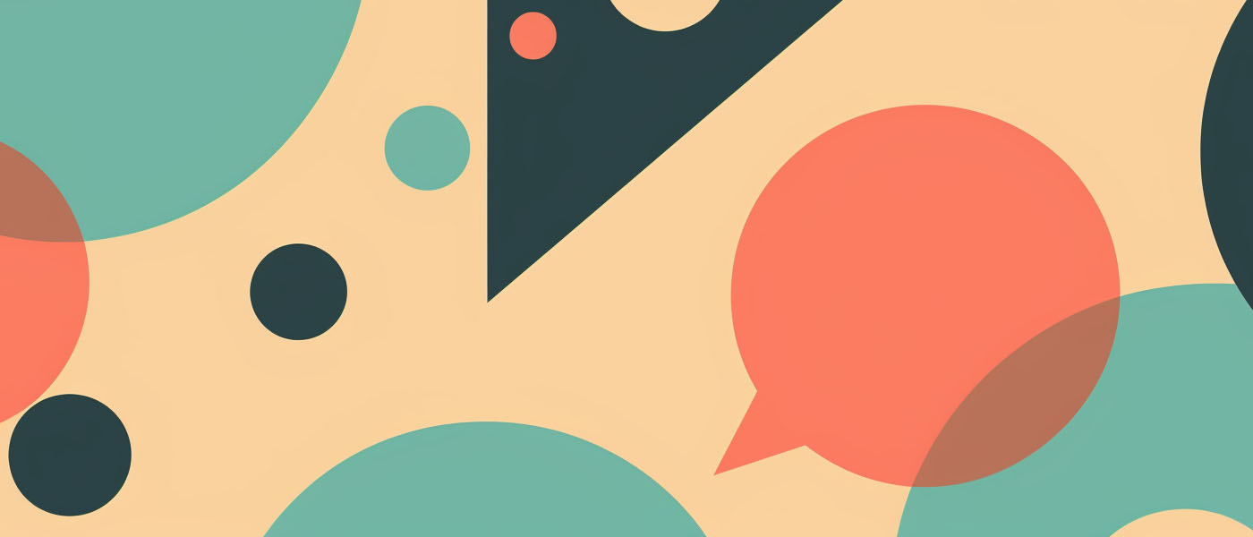 Geometric patterns symbolising punctuation marks