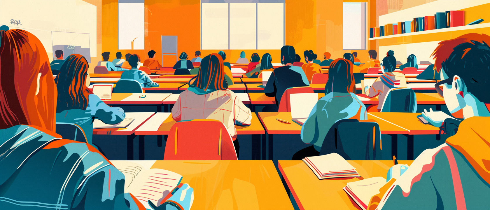 students taking notes in classroom
