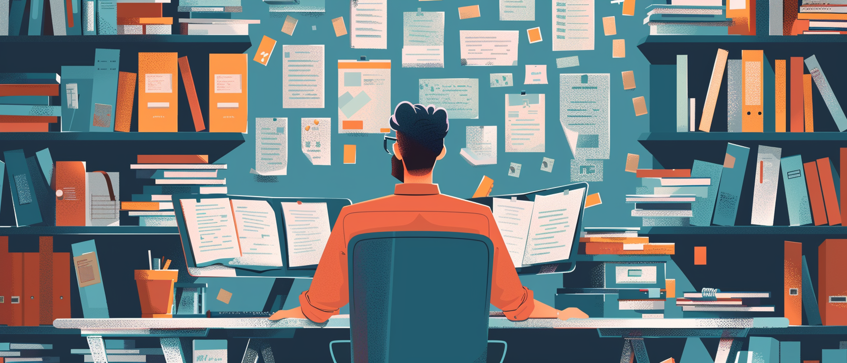 student writing a systematic review